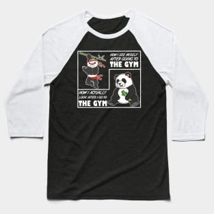 Gym Fitness Training Workout Chilling Satire Panda Baseball T-Shirt